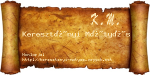 Keresztényi Mátyás névjegykártya