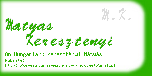 matyas keresztenyi business card